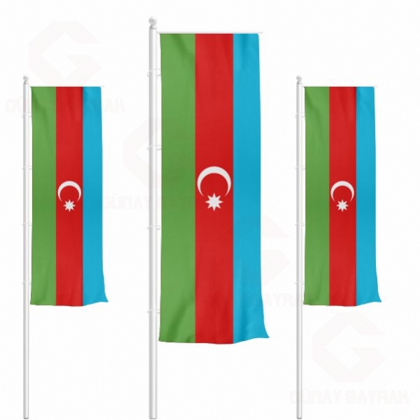 Azerbeycan Dikey ekilen Bayraklar