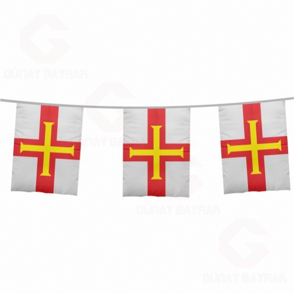 Guernsey pe Dizili Kare Bayraklar
