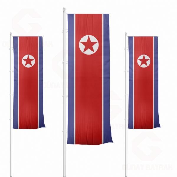 Kuzey Kore Dikey ekilen Bayraklar