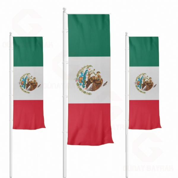 Meksika Dikey ekilen Bayraklar