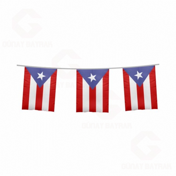 Porto Riko pe Dizili Kare Bayraklar