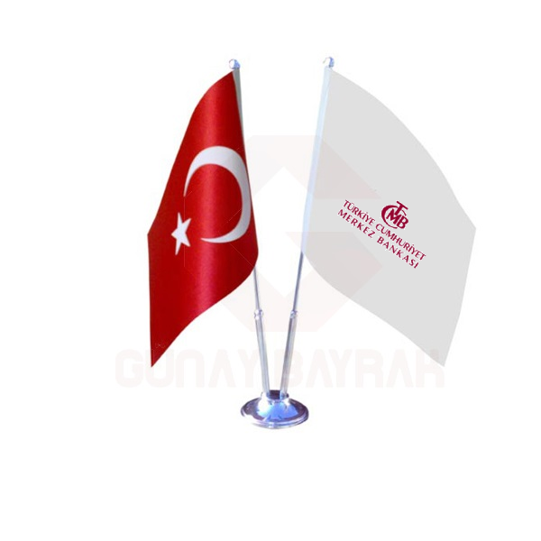 Trkiye Cumhuriyet Merkez Bankas 2 li Masa Bayraklar