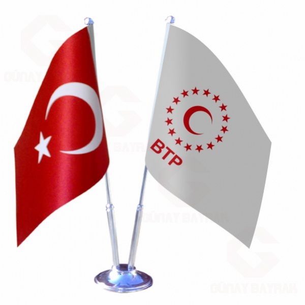 2 li BTP Bamsz Trkiye Partisi Masa Bayraklar