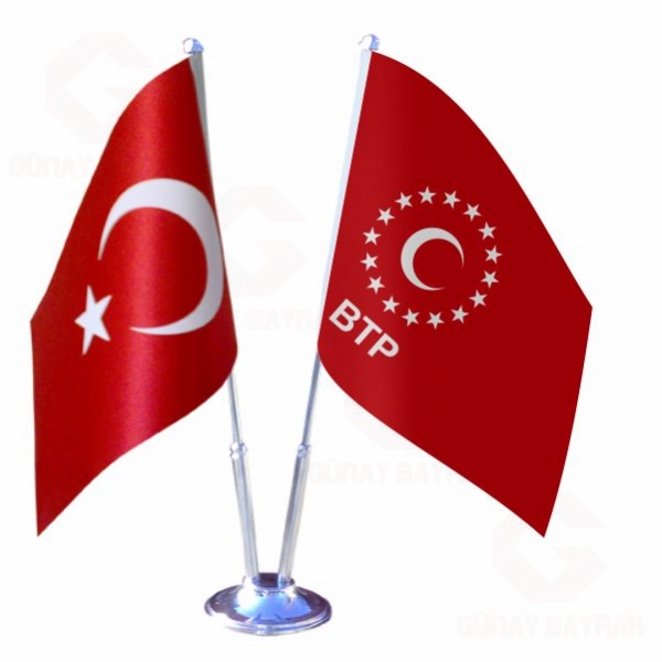 2 li Bamsz Trkiye Partisi Masa Bayraklar