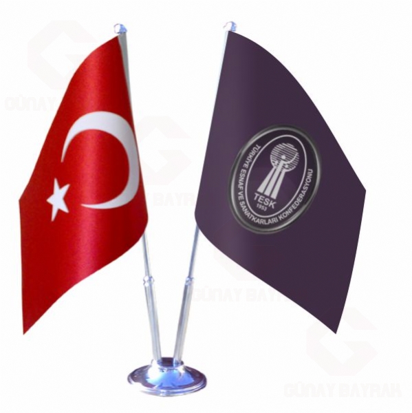2 li Trkiye Esnaf ve Sanatkarlar Konfederasyonu Masa Bayraklar