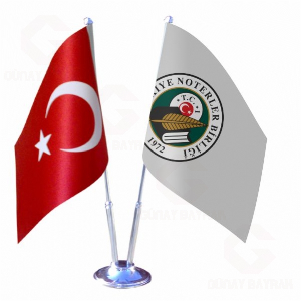 2 li Trkiye Noterler Birlii Masa Bayraklar