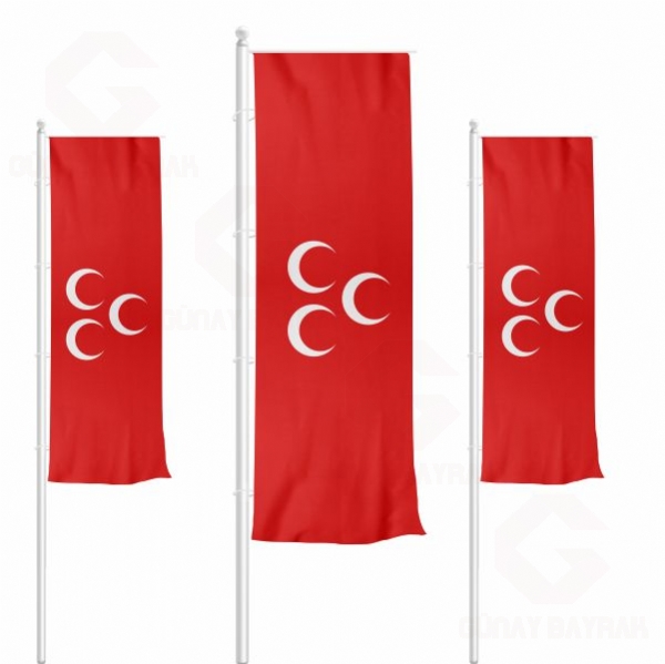 3 Hilal K�rm�z� Dikey �ekilen Bayraklar