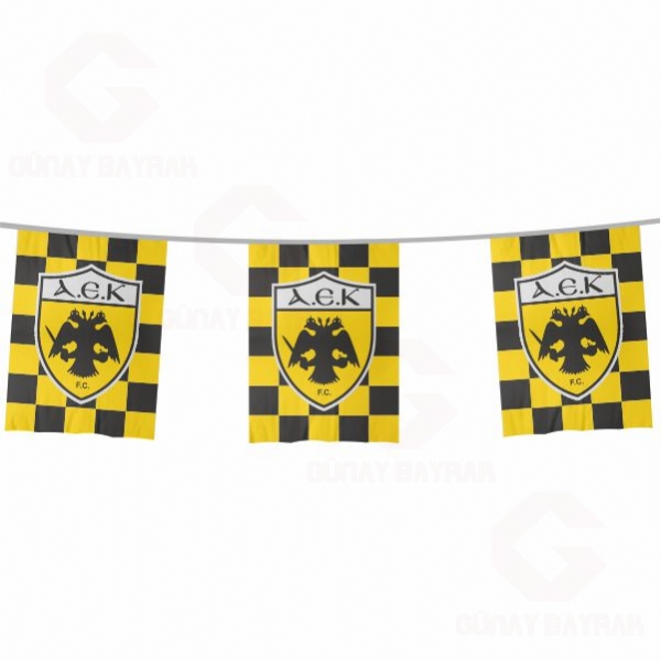 AEK Athens FC �pe Dizili Kare Bayraklar