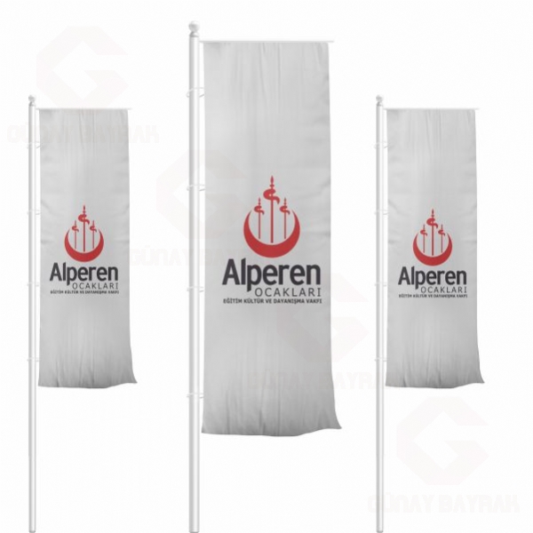 Alperen Ocaklar� Beyaz Dikey �ekilen Bayraklar