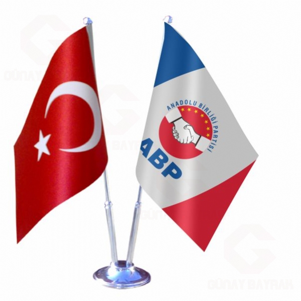 Anadolu Birlii Partisi 2 li Masa Bayraklar