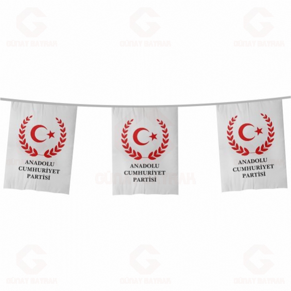 Anadolu Cumhuriyet Partisi �pe Dizili Kare Bayraklar