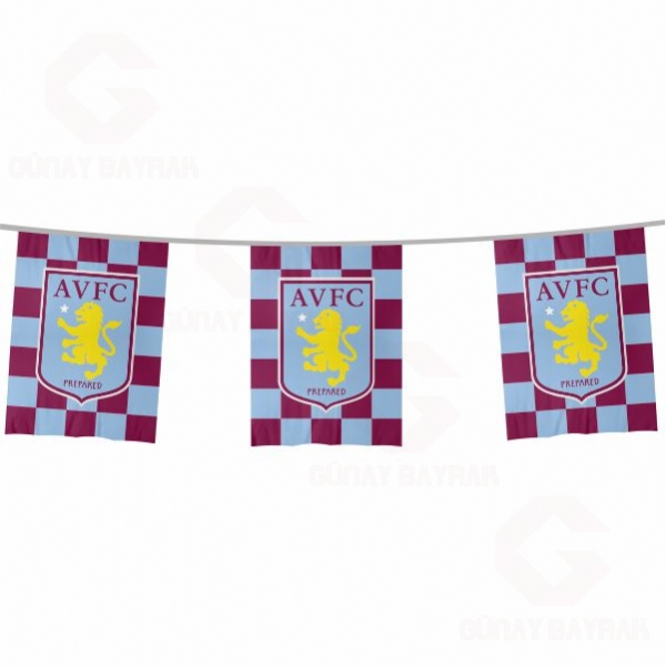 Aston Villa Football Club �pe Dizili Kare Bayraklar