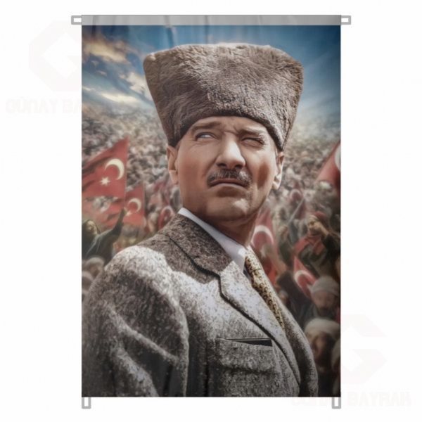Atatrk Posteri Cumhuriyetin nderinin Hatrasna Bir Sayg Duruu Bez Atatrk Posterleri