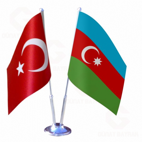 Azerbeycan 2 li Masa Bayraklar