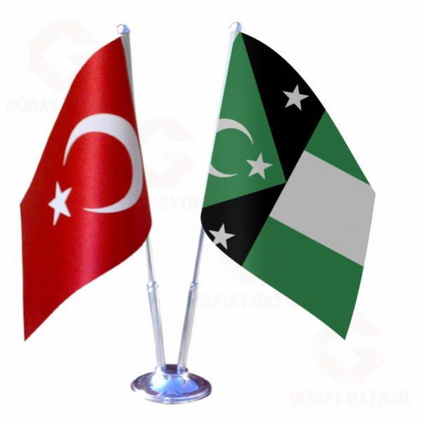 Bat� Trakya T�rkleri 2 li Masa Bayraklar�