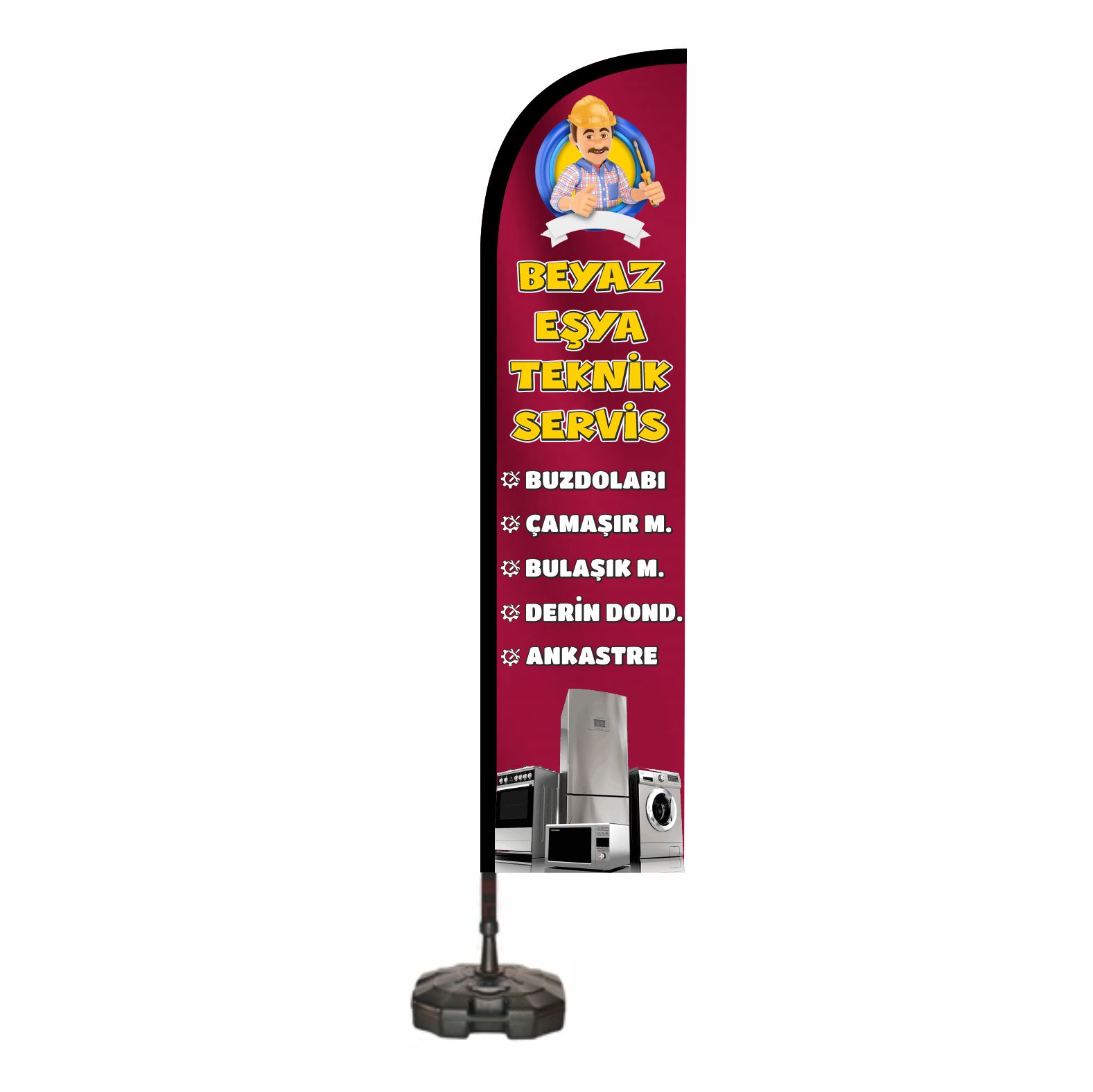 Beyaz E�ya Teknik Servis Yelken Bayraklar�