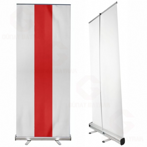 Beyaz K�rm�z� Beyaz Roll Up Banner