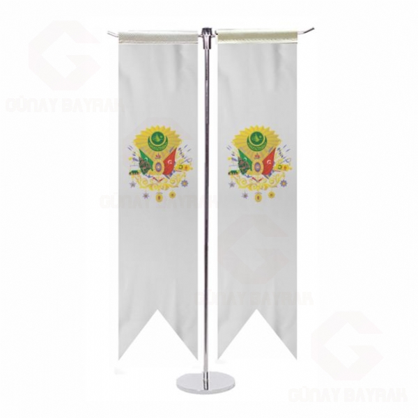Beyaz Osmanl� Armas� T Masa Bayraklar�