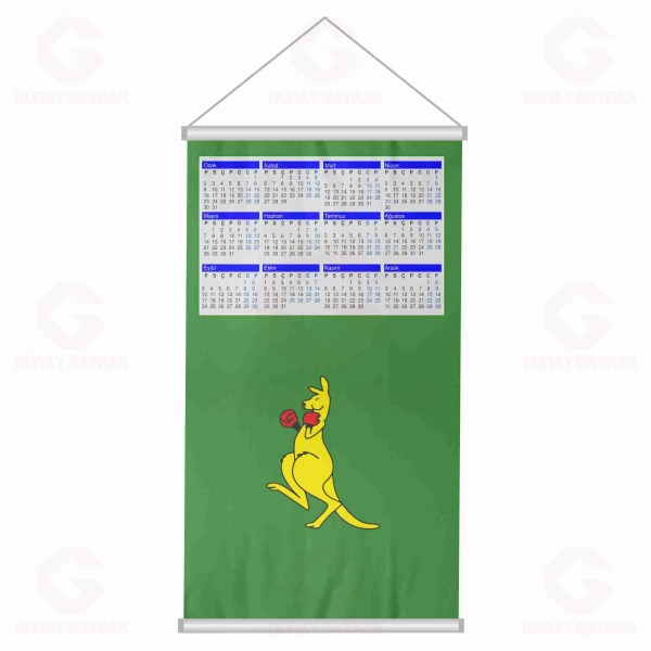 Boxing Kangaroo Dijital Bask� Duvar Takvimi Boxing Kangaroo Bez Takvim