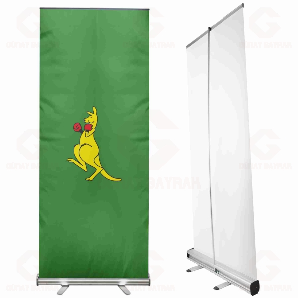 Boxing Kangaroo Roll Up Banner