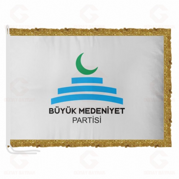 B�y�k Medeniyet Partisi Saten Makam Bayra��