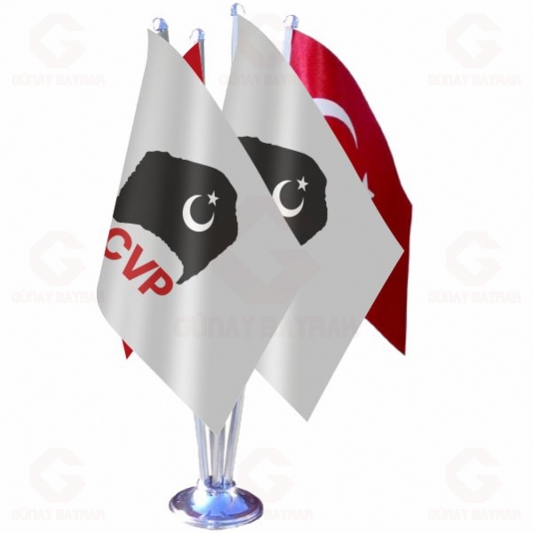 CVP Cumhuriyet�i Vatanseverler Partisi D�rtl� Masa Bayra��