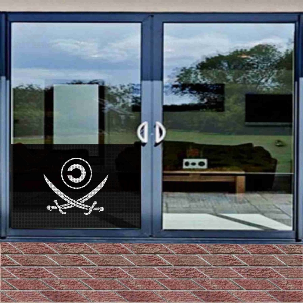 Copyleft Pirate Symbol Cam Folyo One Way Vision Bask�