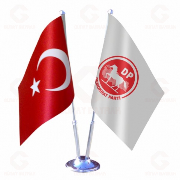 Demokrat Parti 2 li Masa Bayraklar�