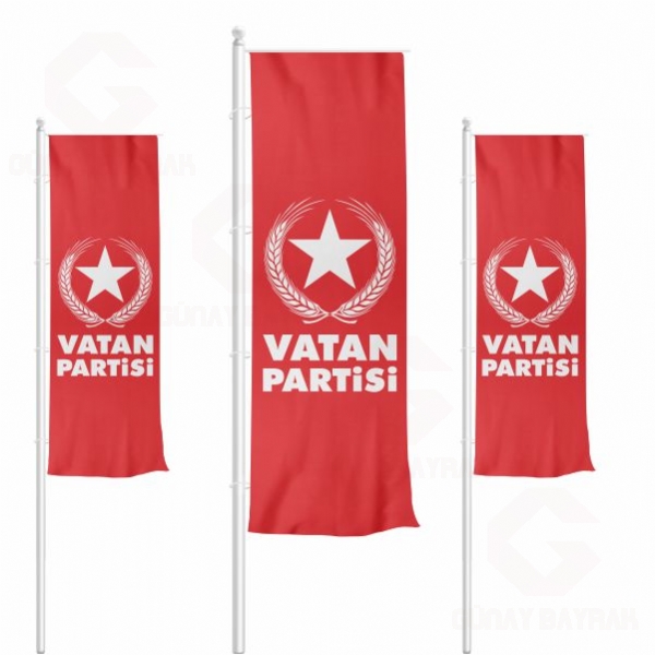 Dikey ekilen Krmz Vatan Partisi Bayraklar