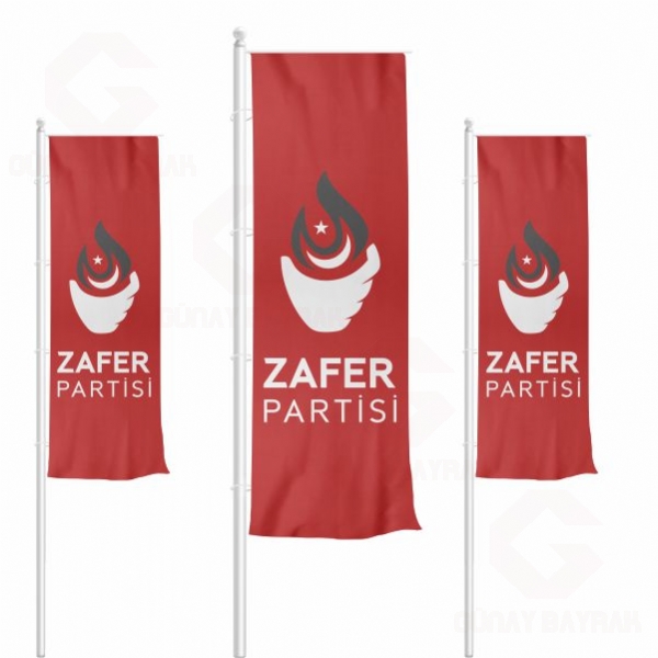Dikey ekilen Krmz Zafer Partisi Bayraklar