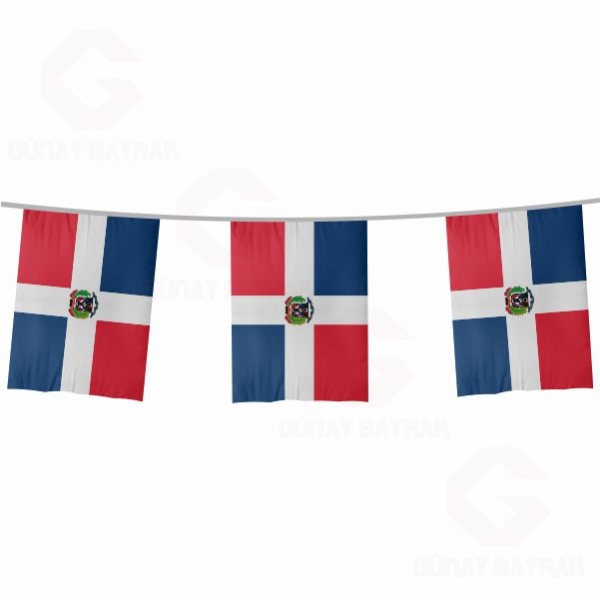 Dominik Cumhuriyeti pe Dizili Kare Bayraklar