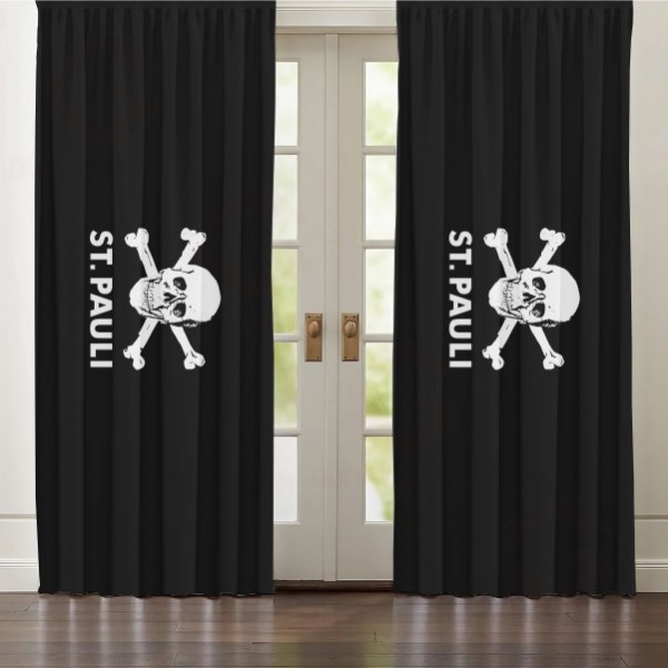 FC St Pauli Skull And Crossbones Perde Perdeler