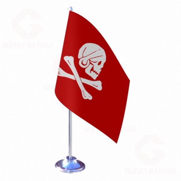 Flag of Henry Every Red Tekli Masa Bayra