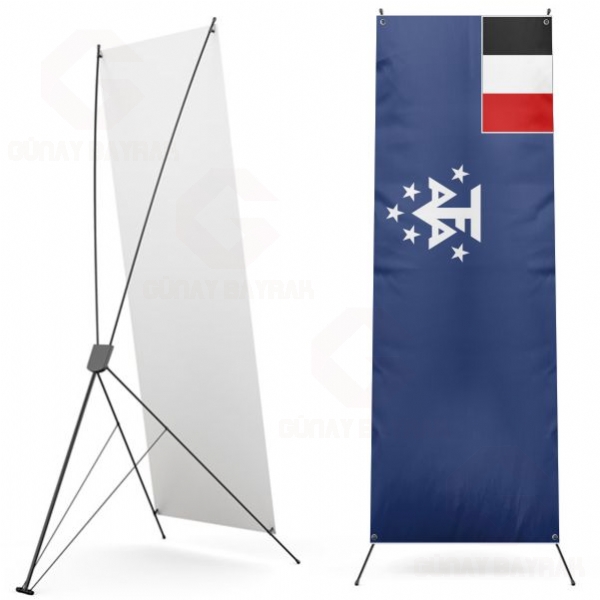 Frans�z G�ney ve Antarktika Topraklar� Dijital Bask� X Banner