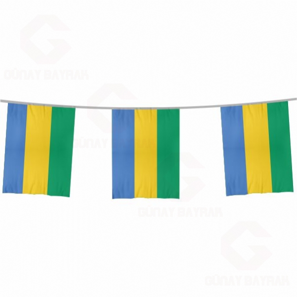 Gabon pe Dizili Kare Bayraklar