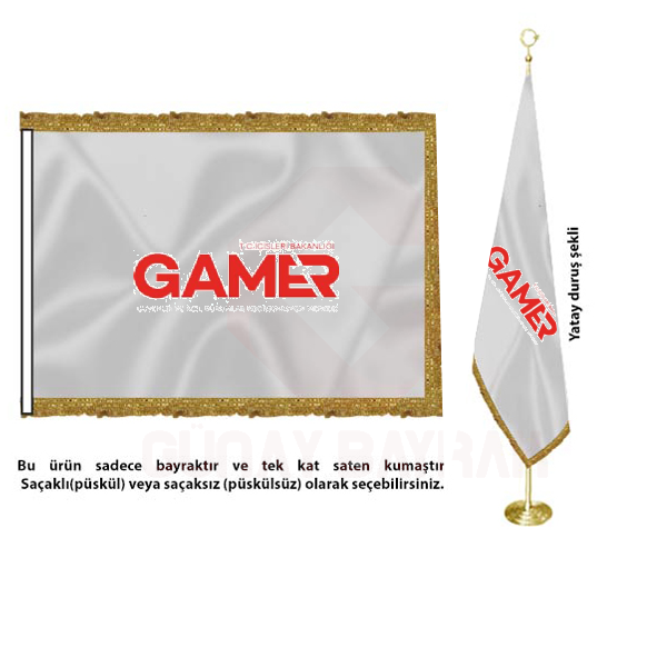 Gamer Güvenlik ve Acil Durumlarda Koordinasyon Merkezi Saten Makam Bayrağı
