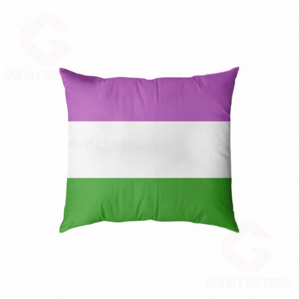 G�kku�a�� Genderqueer Dijital Bask�l� Yast�k K�l�f�
