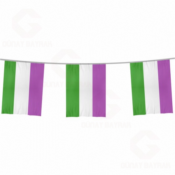 G�kku�a�� Genderqueer �pe Dizili Kare Bayraklar