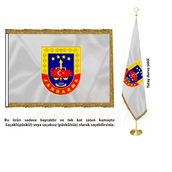 Jandarma Genel Komutanlığı Saten Makam Bayrağı