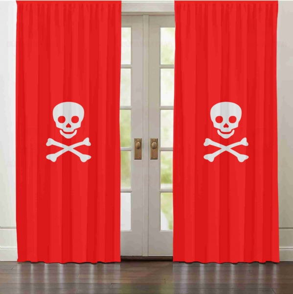 Jolly Roger Red Perde Perdeler