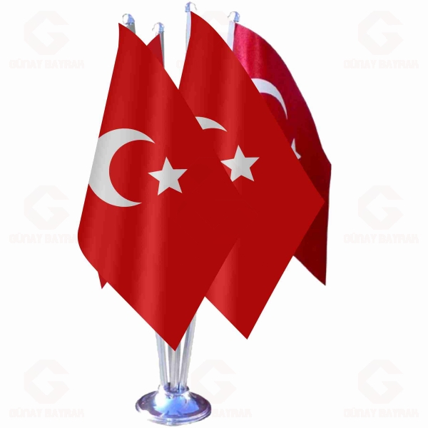 Kansu Turks D�rtl� Masa Bayra��