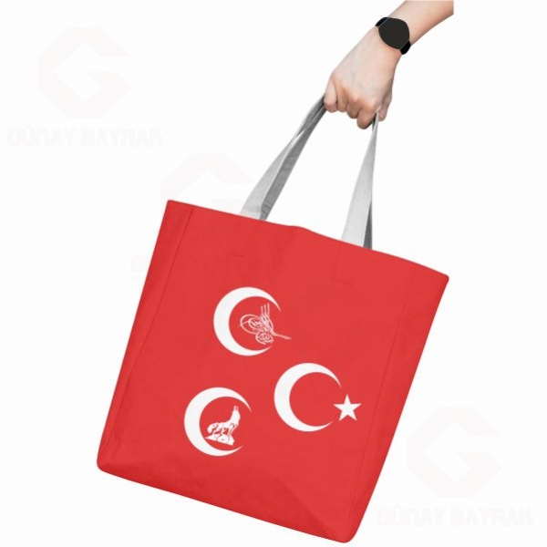 K�rm�z� 3 Hilal Osmanl� Kurt Bez �anta Modelleri ve Bez �anta