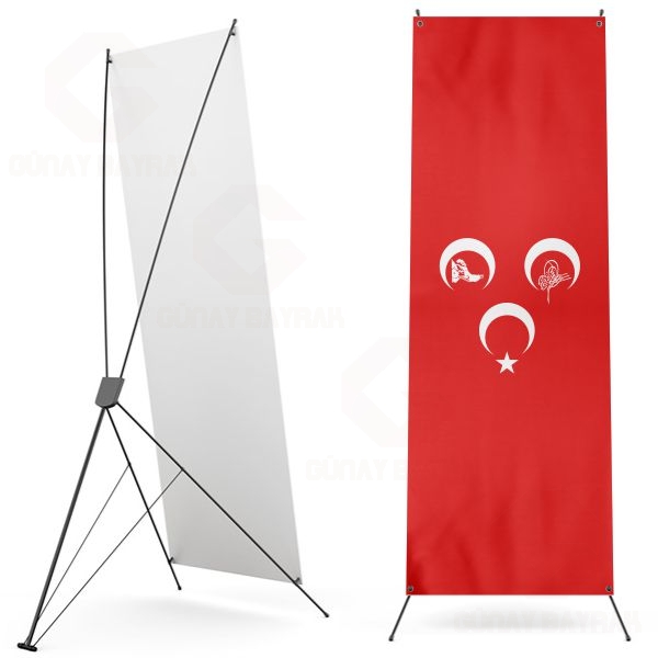 K�rm�z� 3 Hilal Osmanl� Kurt Dijital Bask� X Banner