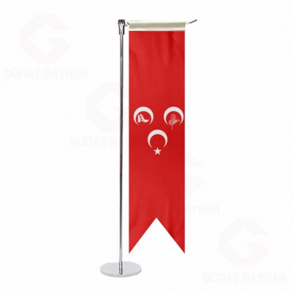 K�rm�z� 3 Hilal Osmanl� Kurt L Masa Bayra��