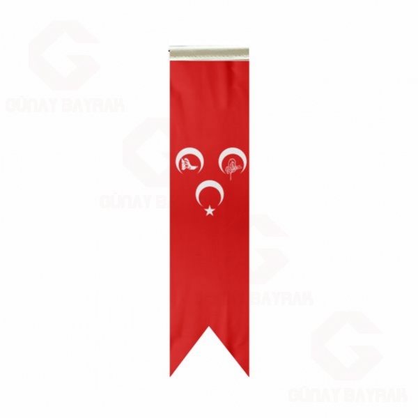 K�rm�z� 3 Hilal Osmanl� Kurt L Masa Bayraklar�
