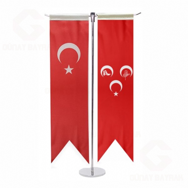 K�rm�z� 3 Hilal Osmanl� Kurt T Masa Bayra��