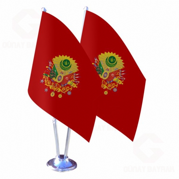 K�rm�z� Osmanl� Armas� ikili Masa Bayra��