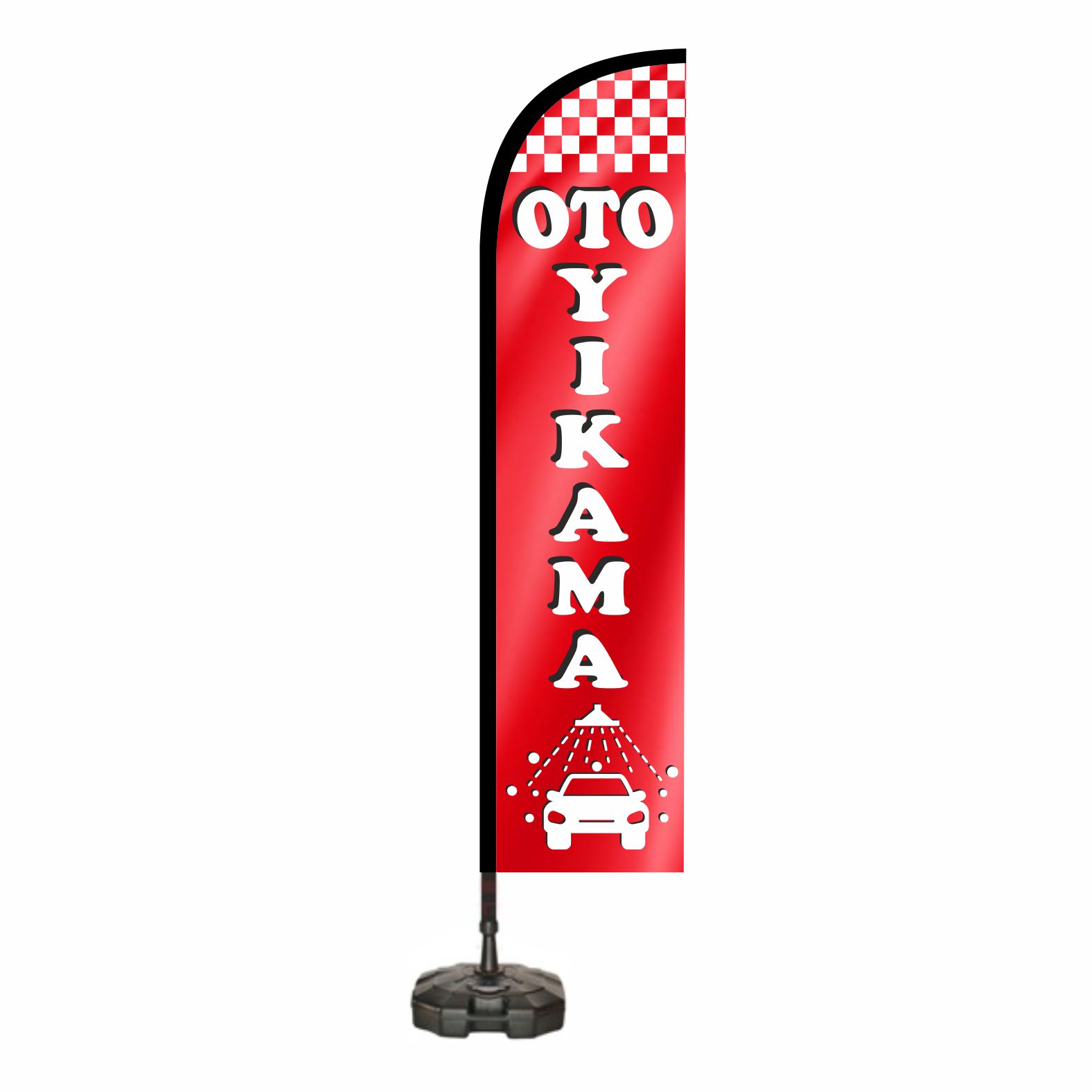 K�rm�z� Oto Y�kama Reklam Bayraklar�