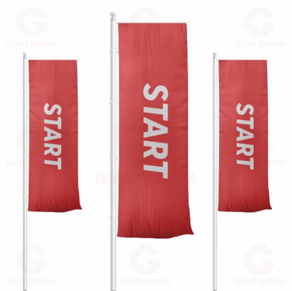 K�rm�z� Start Dikey �ekilen Bayraklar