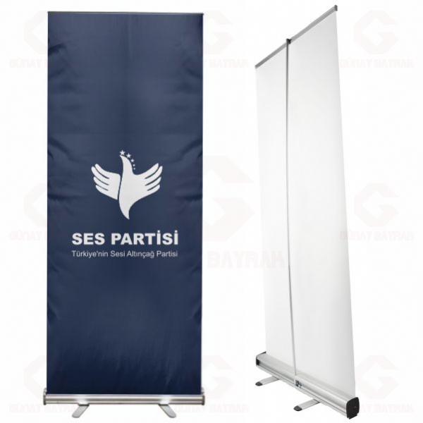 Lacivert T�rkiye nin Sesi Alt�n�a� Partisi Roll Up Banner